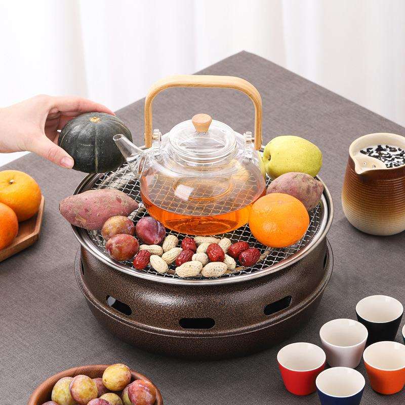 户外围炉煮茶家用室内一套烤茶煮茶器煮茶炉整套电陶炉烧水壶logo