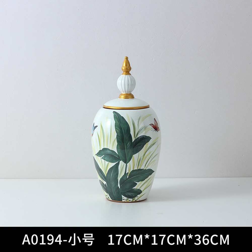 客厅家居罐创意储物罐瓶简约北欧装饰装陶瓷两件套玄关软摆件现代