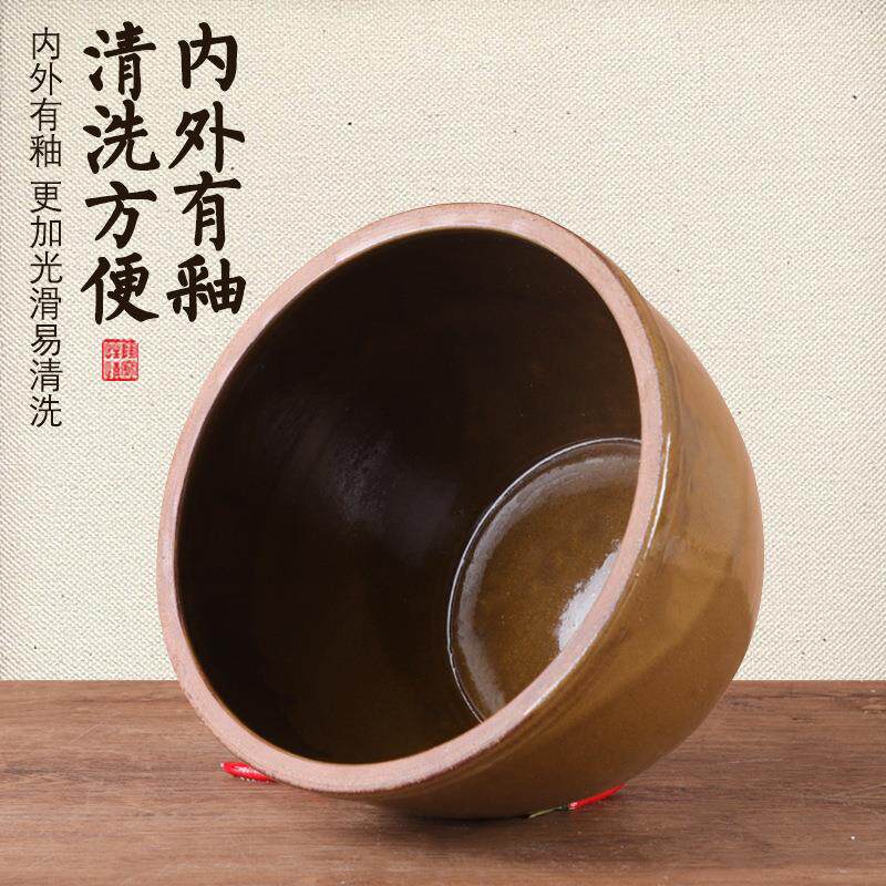 古法养鱼的缸酱缸家用水缸瓷老式腌菜米酒发酵陶米小缸带DPE盖小