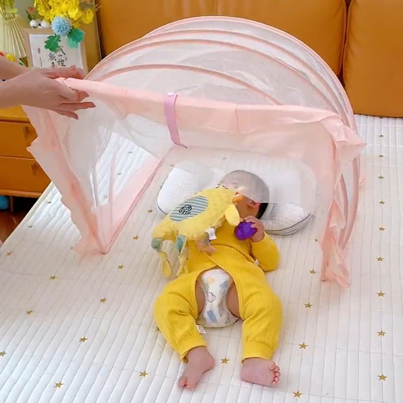 婴儿床上专用蚊帐防蚊罩可折叠宝宝新生儿小孩免安装便携蒙古包式