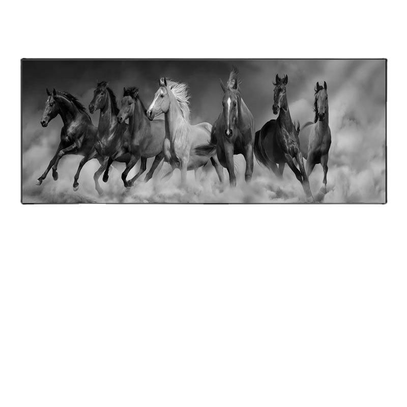骏马图挂画马到成功装饰画横幅画奔马壁画书房办公室客厅背景墙画
