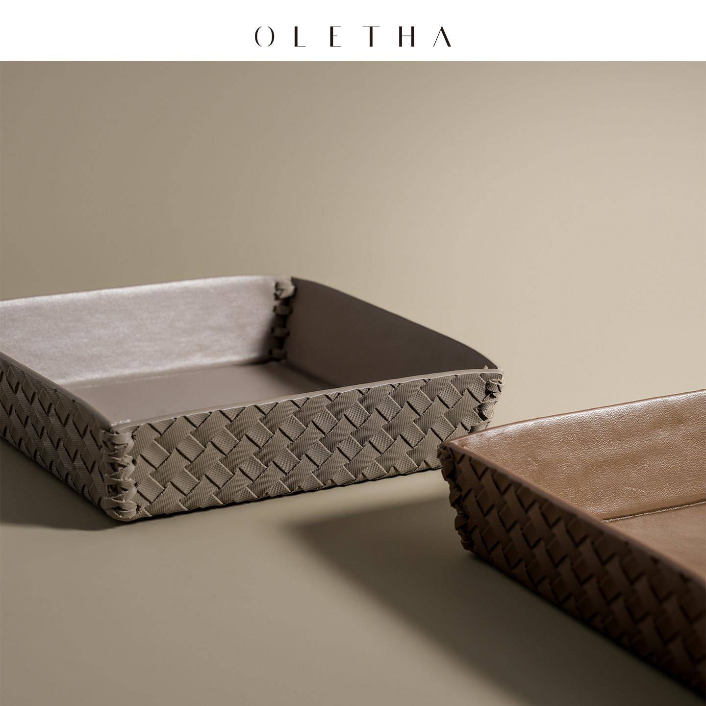 OLETHA轻奢高级感入户玄关钥匙收纳托盘桌面置物盘首饰珠宝展示盘