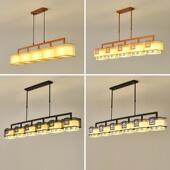 新中式 餐厅吊灯现代长方形茶室中国风饭店吧台餐桌禅意简约复古灯