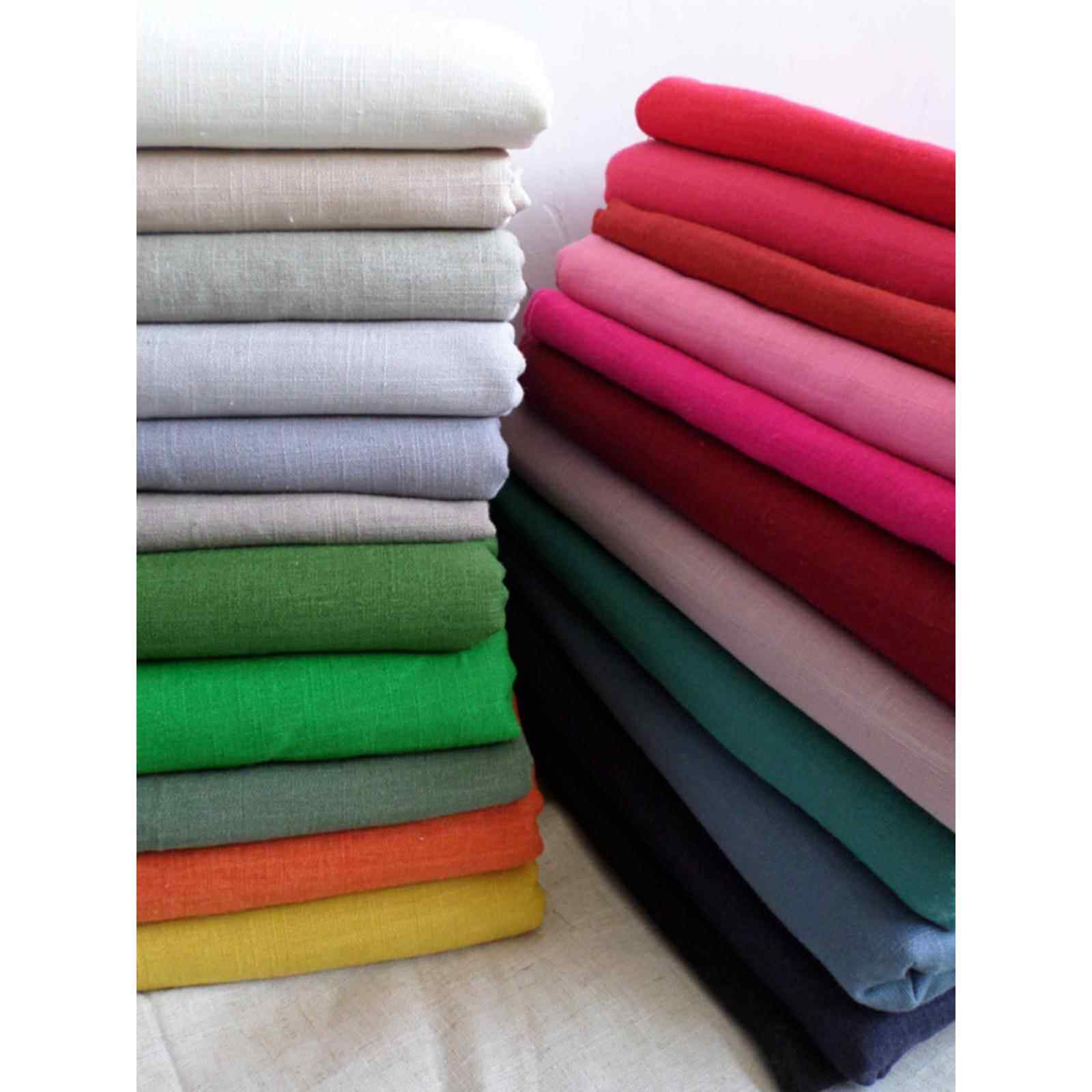 纯色棉麻双竹节布料 服装 休闲服裤料素色棉麻面料