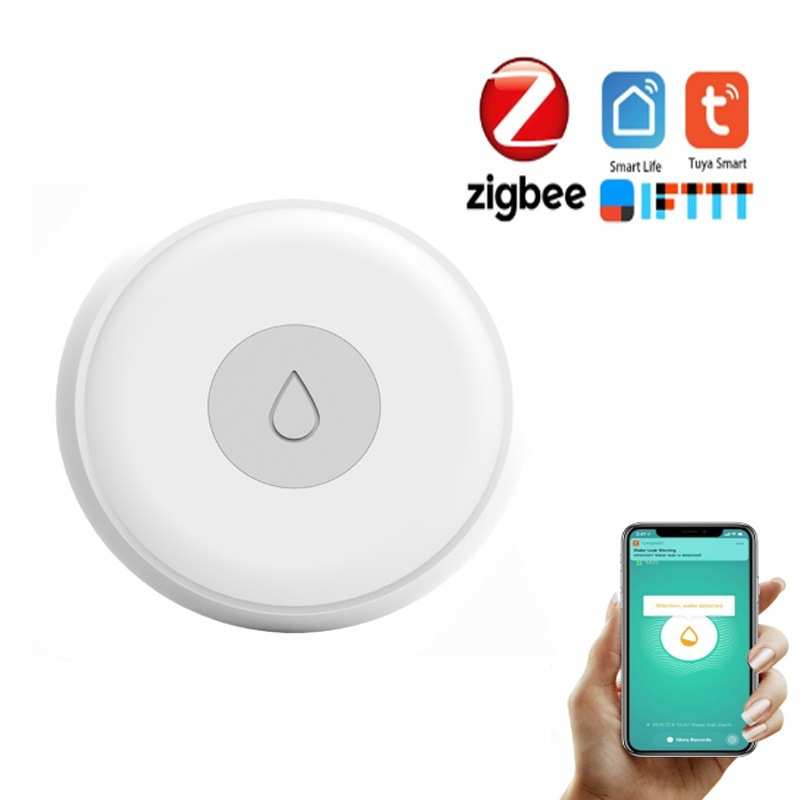 Tuya涂鸦智能漏水传感器Zigbee智能家居溢水浸检测报警APP联动