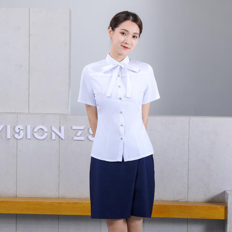 正品新款中国移动业工作服女短袖衫衬移动衬公司营员职业衣制服工