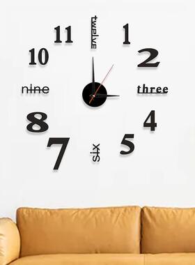 Creative Digital Wall Clock Sticker Watch Modern Design DIY