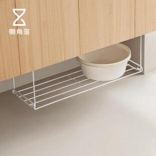 懒角落脸盆架化妆室浴室柜下置物架下挂式免打孔拖鞋收纳层架澡盆