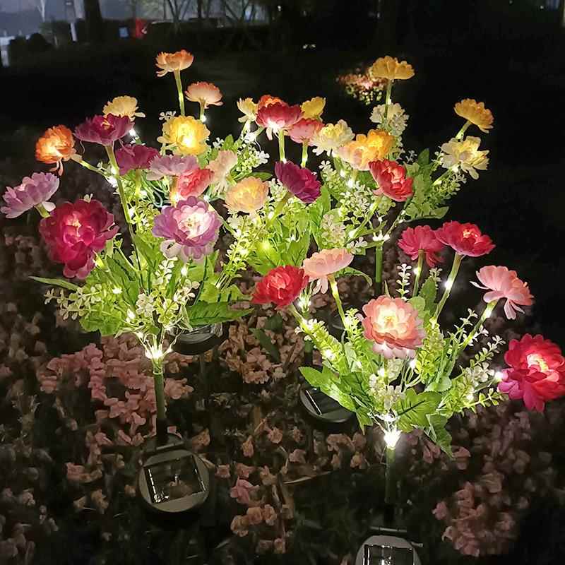 太阳能雪莲花灯饰户外庭院花园装饰草坪地插灯防水LED仿真雪莲花