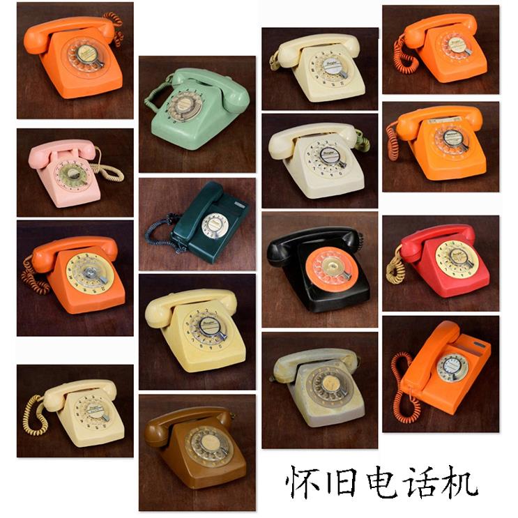 老电话机老拨盘转盘电话机怀旧老物件装饰品摆件拍摄道具 仅摆设