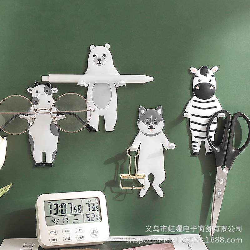 创意可爱萌宠可弯曲趣味PVC软胶无痕粘钩卡通动物挂钩厂家直销