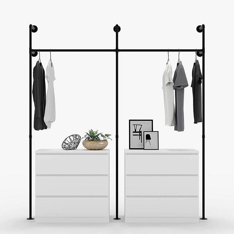 跨境工业风服装店展示架上墙壁挂衣架厂家水管衣架壁挂置物架