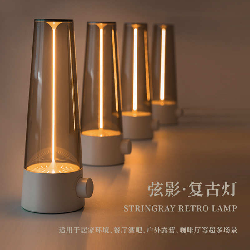 复古新款夜灯酒吧桌面灯露营氛围灯卧室小夜灯创意充电款床头灯