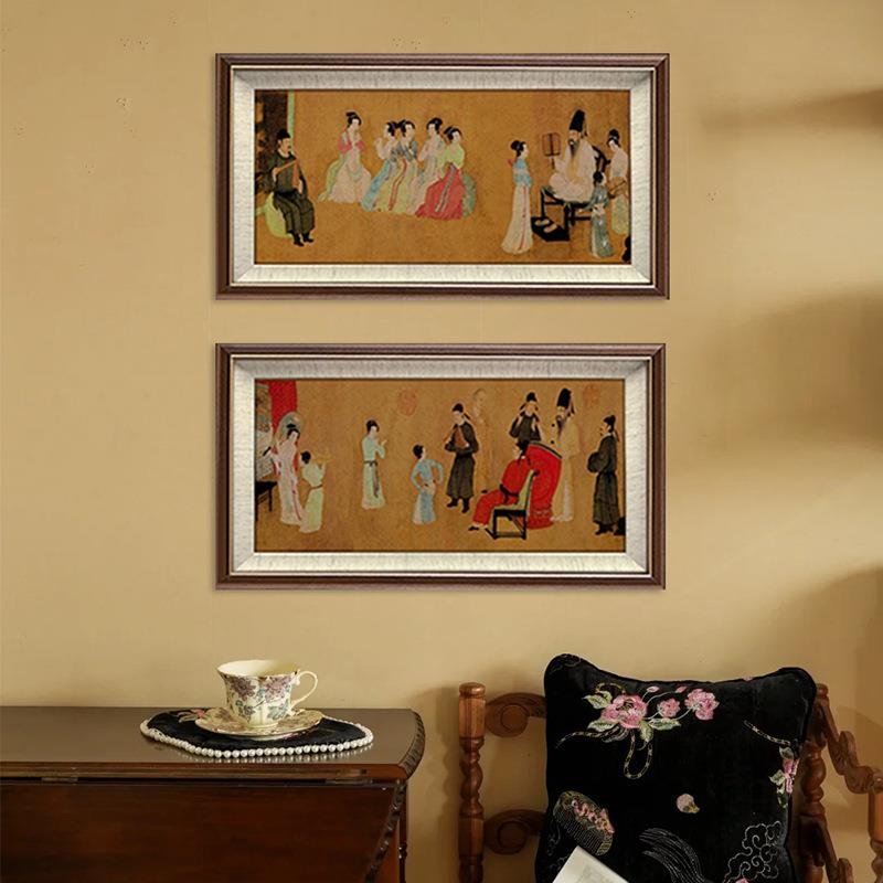 《韩熙载夜宴图》新中式中国风客厅装饰画中古风国画美学卧室挂画