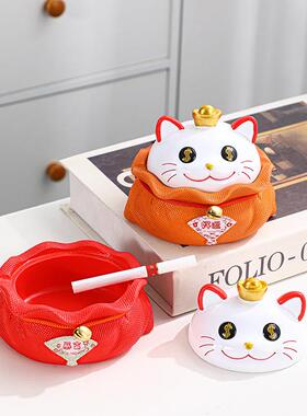 厂家直销时尚可爱动物型招财猫烟灰缸树脂工艺品家具办公用品礼品