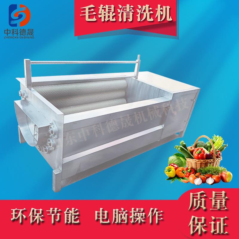 中科德晟不锈钢土豆生姜底稿去泥去沙去皮毛辊清洗机净菜成套设备
