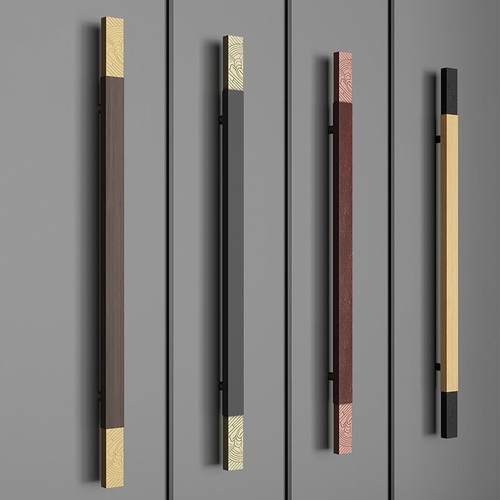 现代简约玻璃大门拉手酒店商铺推拉双开实木大门把手定制logo刻字