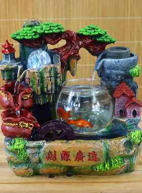 正品风水轮流水喷泉假山吉猫桌面祥客前台鱼缸办公室开业礼品厅摆