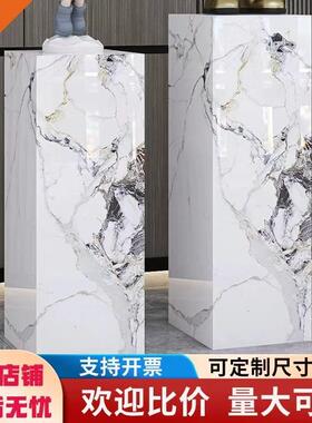 大理石底座岩板柱子客厅大摆件高级感创意摆件高级感轻奢摆件底座