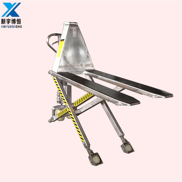 供应1吨1.5吨手动不锈钢搬运车升高搬运地牛高起升液压托盘叉车