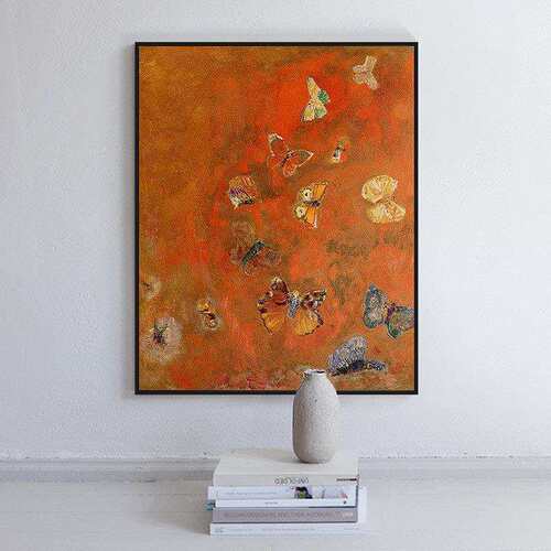 Odilon Redon《Evocation of butterflies》中古装饰画复古蝴蝶