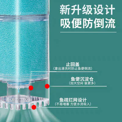 鱼缸过滤器鱼马桶净水循环三合一吸粪粪便分离器小型专用全自动款