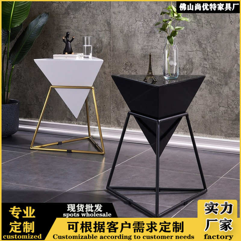 佛山意式轻奢沙发角几简易床头桌边几客厅岩板小边桌极简组合茶几