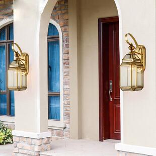 户外防水阳过台别墅庭院道走灯花灯室园外铜灯 051全铜壁灯欧廊式