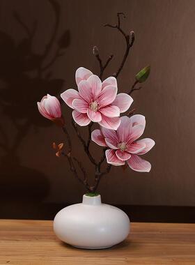 欧式玉兰花艺套装摆件现代家居客厅电视柜餐桌装饰花假花绢花摆设