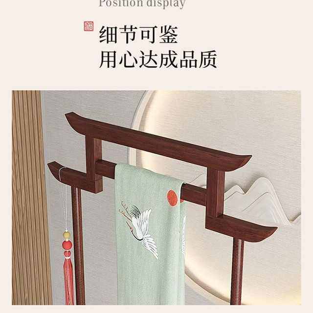 复古中式衣帽架落地卧室挂衣架实木秀禾婚纱展示架客栈酒店简易