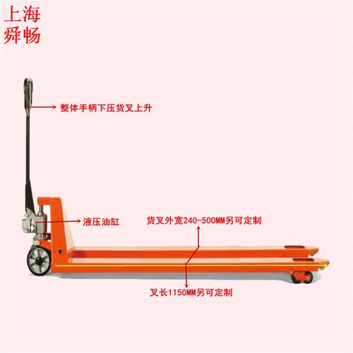 超狭窄型手动搬运车 液压升降托盘搬运地牛 冷藏库装卸叉车