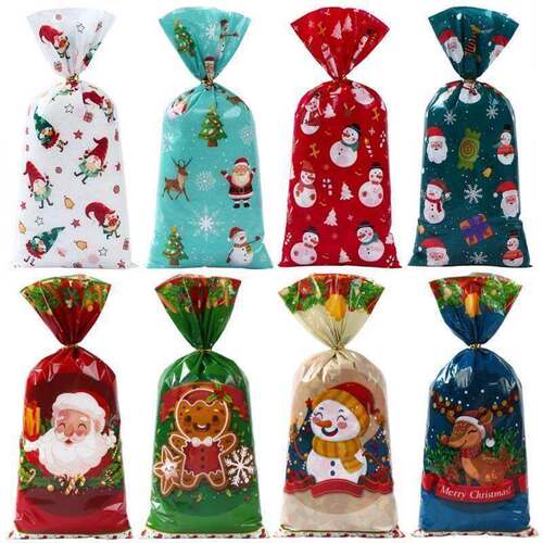 25/50/100pcs Christmas Candy Bags Merry Christmas Decoration