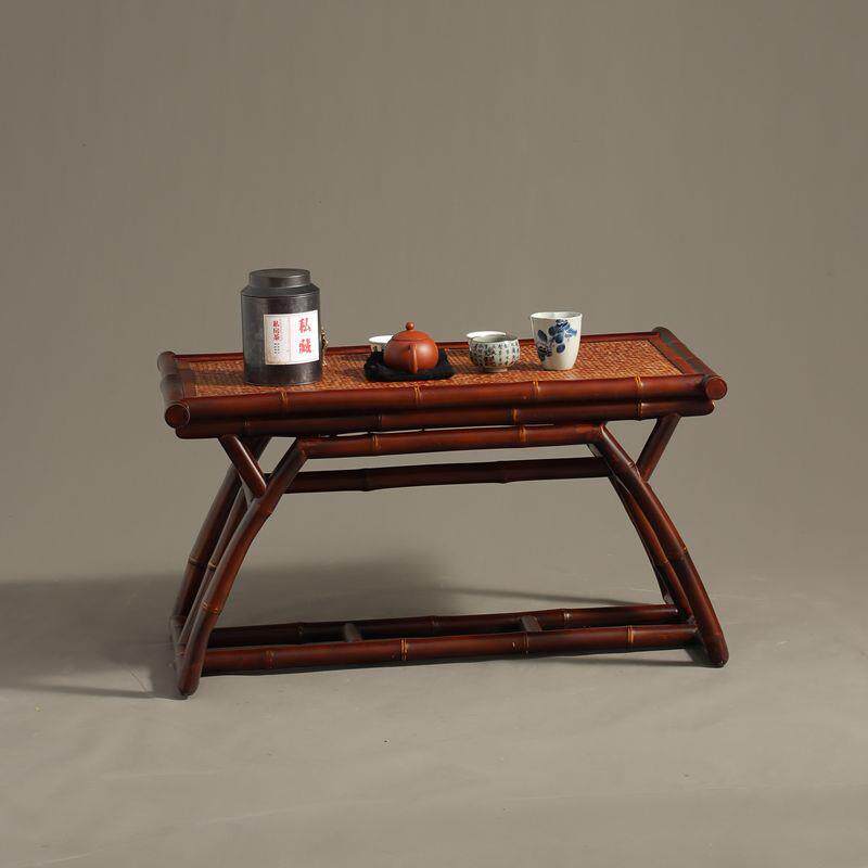 红竹制茶室小桌子 明式香道桌 仿古茶桌 做旧明清古典家具