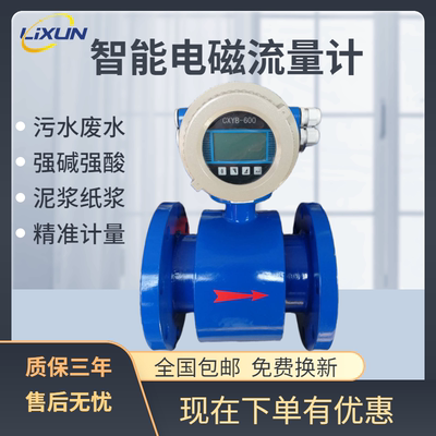 电磁流量计污水智能流量表液体分体式一体式DN50管道式智能流量计
