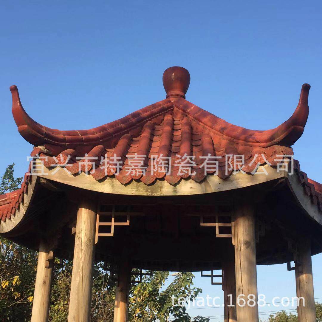 宜兴琉璃瓦凉亭瓦灰色筒瓦围墙瓦公园亭子瓦勾头滴水瓦顶瓦