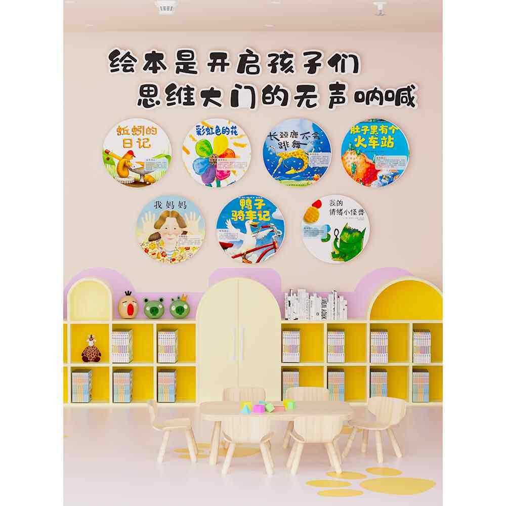 幼儿园打开看世界绘本馆环创教室文化墙面装饰阅读书角童区布置贴