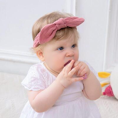 Baby Elastic Hair Bands Girl Headband Cotton Linen Kids Head