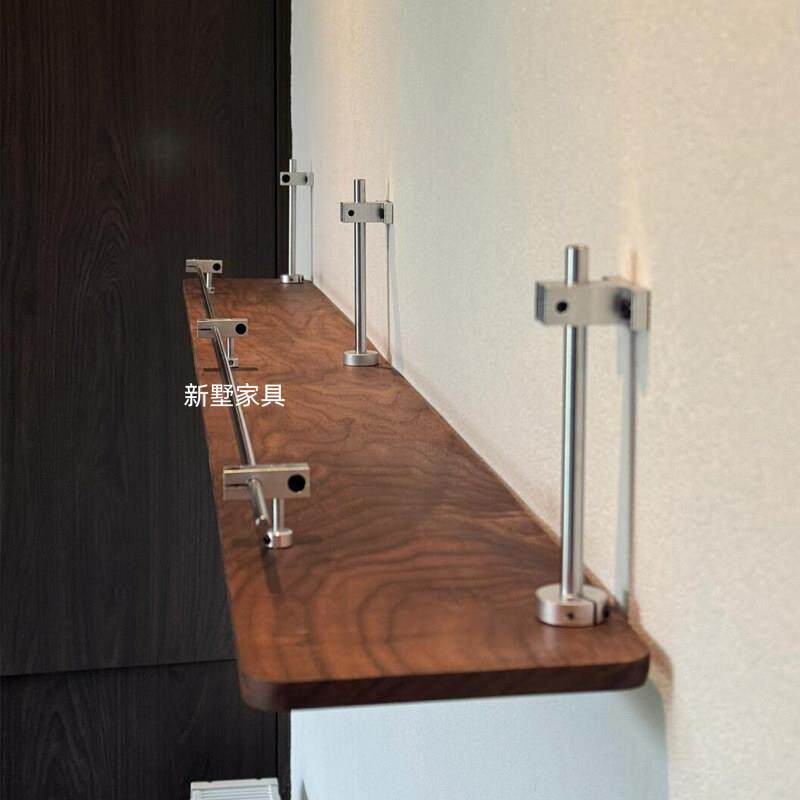 不锈钢光轴壁挂置物架墙面一字隔板收纳层架展示架背景墙装饰架层