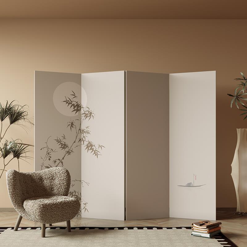 竹子屏风隔断入户正对门遮挡移动可折叠客厅茶室公司办公室不透光