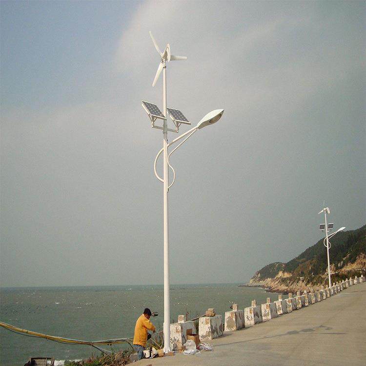 LED风光互补太阳能路灯6米锥杆风能太阳能路灯马路渡假区景区照明