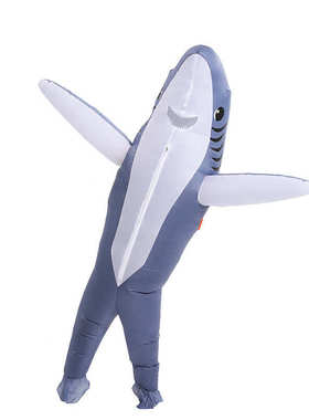 充气圣诞舞台道具服饰狂欢款爆蓝色服装派对万圣节衣鲨鱼表演