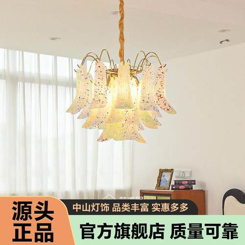法式轻奢水晶吊灯复古彩色客厅灯别墅复式卧室餐厅灯2026新款灯具