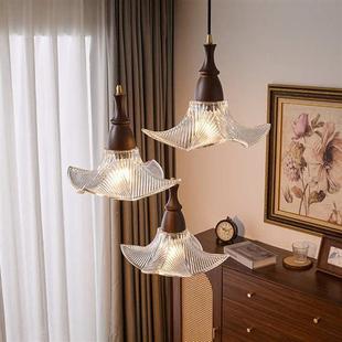 日式覆古餐厅吊灯中古卧室床头吊灯创意岛台吧台三头彩色玻璃吊灯