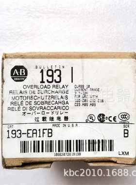 AB 罗克韦尔 热继电器 193-EA1FB 3.7-12A替代193-1EEDB 现货