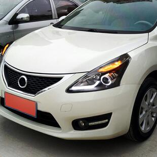 适用于11 氙气灯透镜日行灯 15新骐达大灯总成骐达LED大灯改装