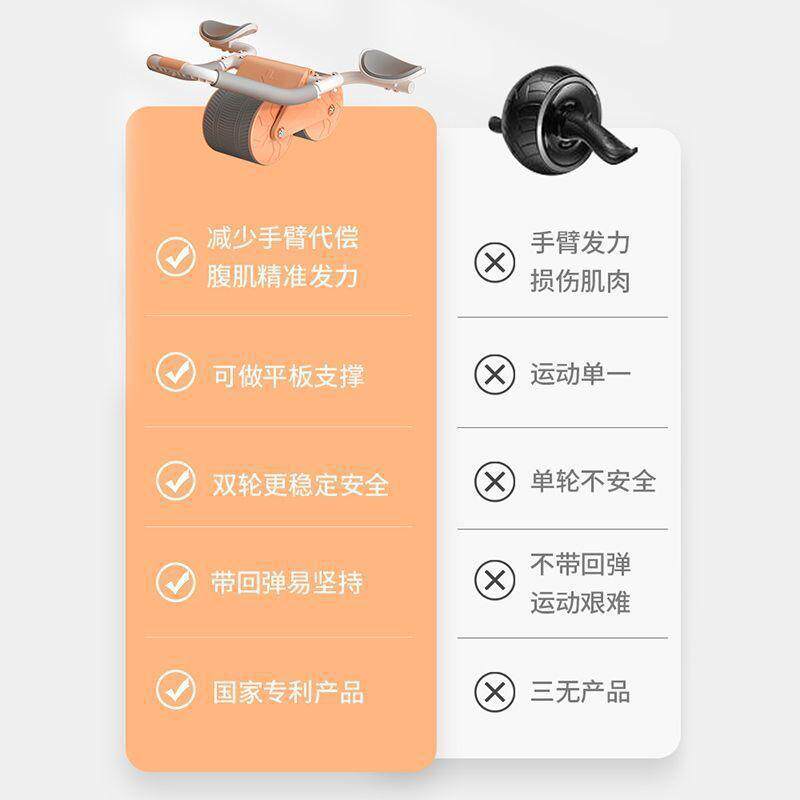 新款直销健腹轮自动回弹卷腹轮练腹肌神器瘦肚子肘撑健身运动器材
