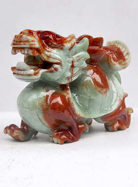 礼品玉石本命年龙办公桌钰厘米程玉器客厅吉祥岫岩20摆件龟 天然