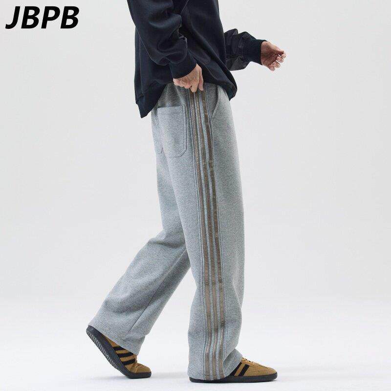 JBPB品牌专柜秋季新款高端卫裤男宽松直筒条纹系绳进口休闲长裤子