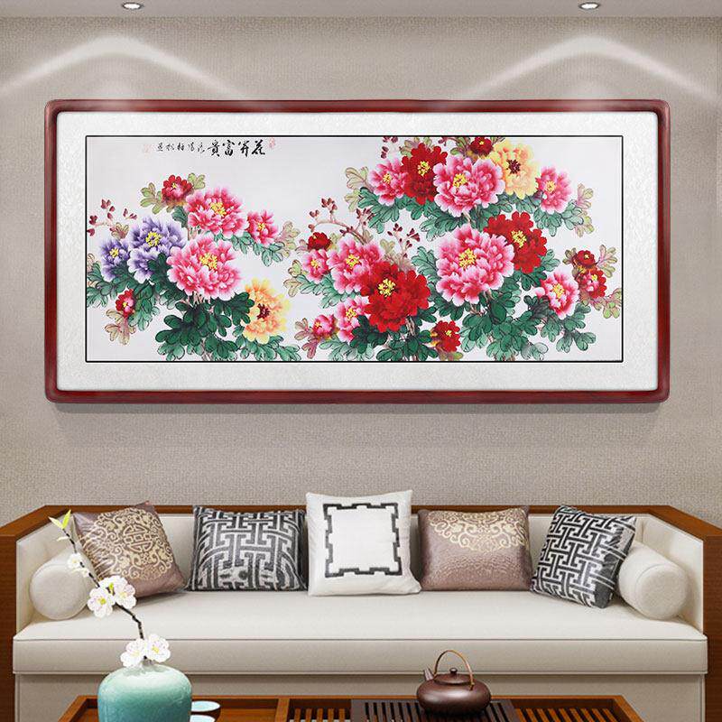 手绘牡丹花国画 画真迹挂画 画中式客厅装饰画 画花开 富贵壁画