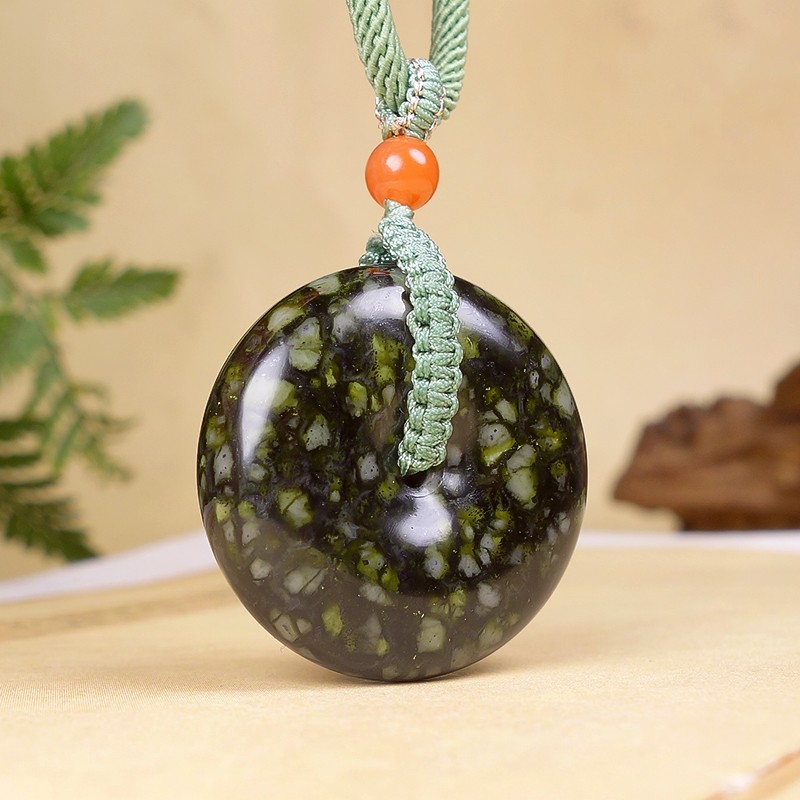 西藏药王石网格平安扣